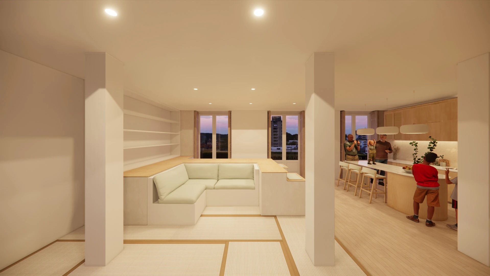 Render original del salón de Recoletos